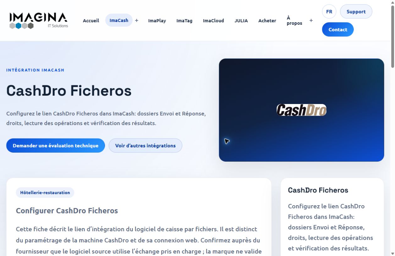 Guide public de CashDro Ficheros en français