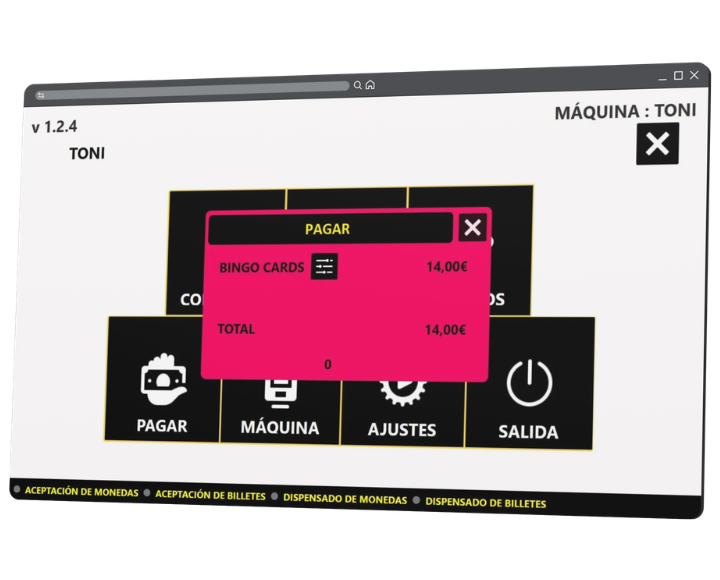 Pantalla de pago de premios en ImaPlay