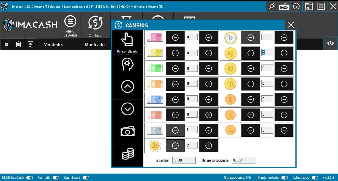 Gestión de caja en ImaCash